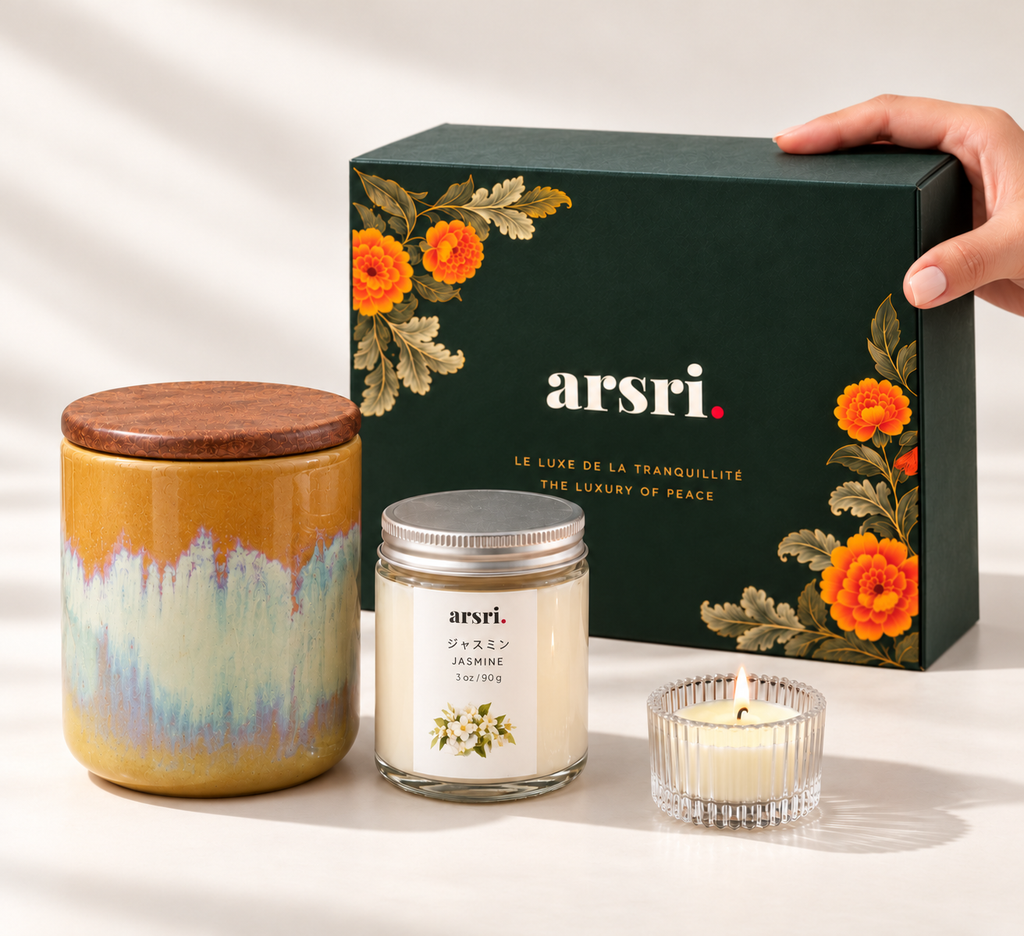 ARSRI Tranquillité Scented Candle & Ceramic Jar Gift Set | 3 Pieces