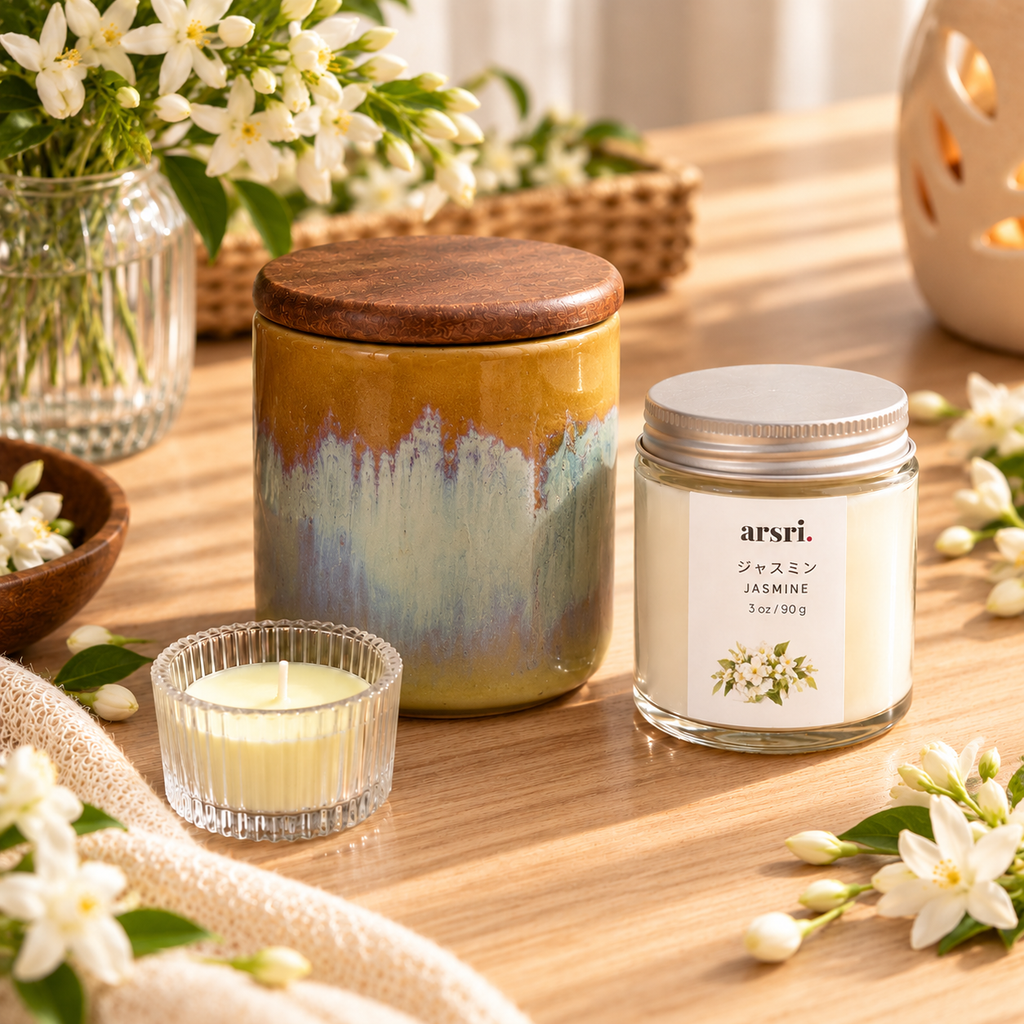 ARSRI Tranquillité Scented Candle & Ceramic Jar Gift Set | 3 Pieces