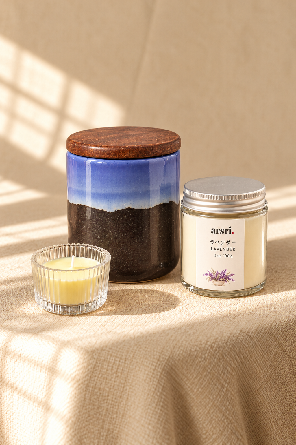 ARSRI Tranquillité Scented Candle & Ceramic Jar Gift Set | 3 Pieces