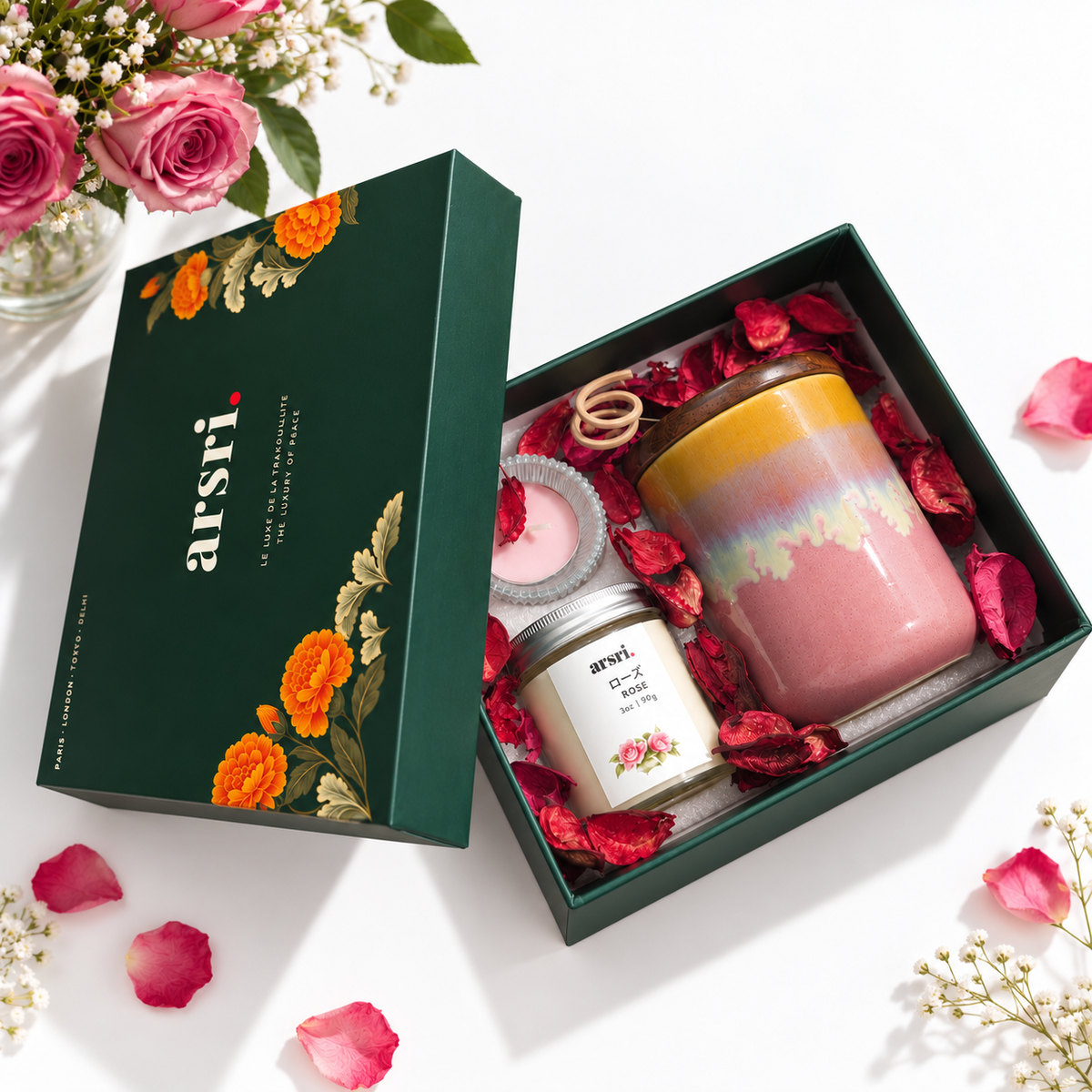 ARSRI Tranquillité Scented Candle & Ceramic Jar Gift Set | 3 Pieces