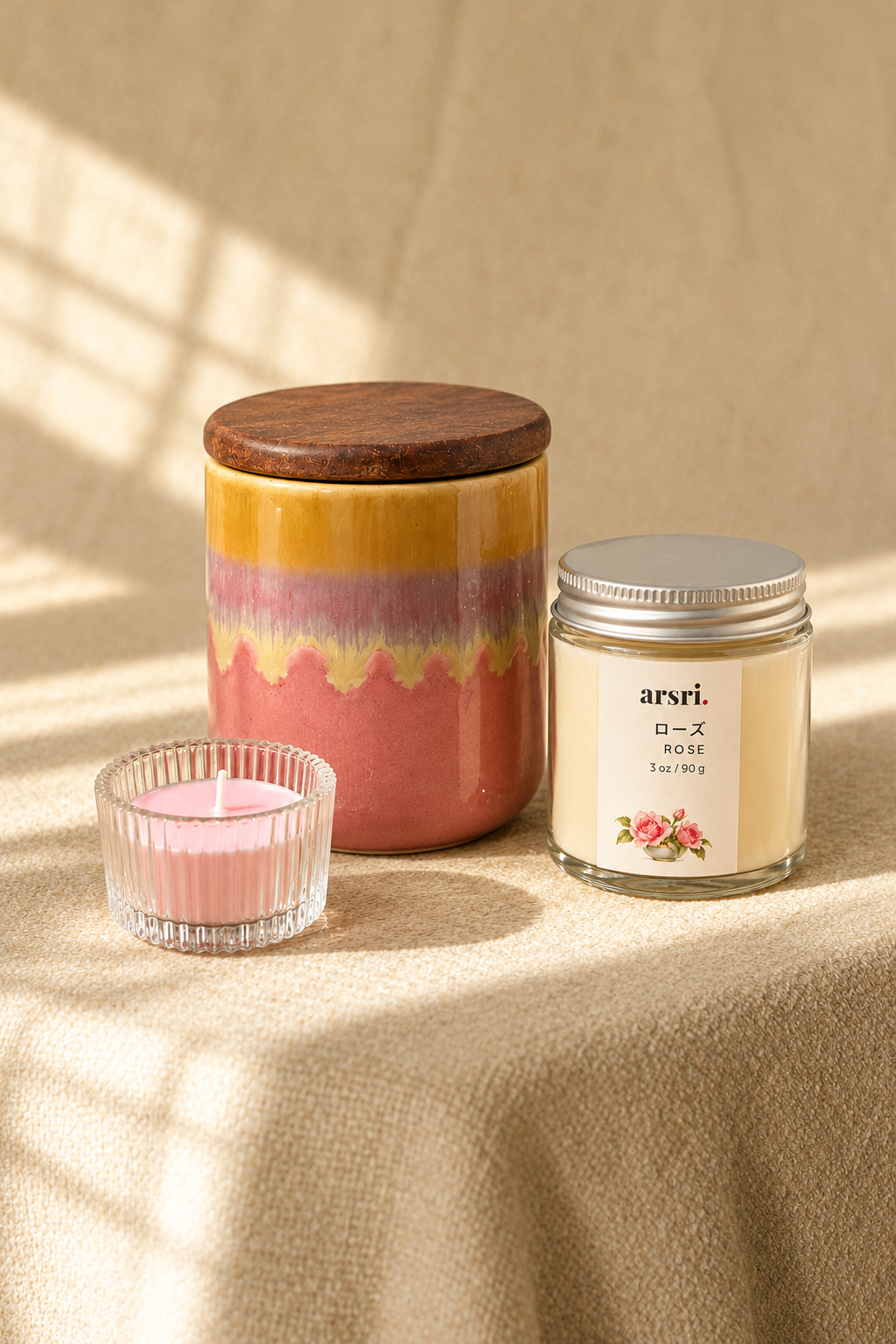 ARSRI Tranquillité Scented Candle & Ceramic Jar Gift Set | 3 Pieces