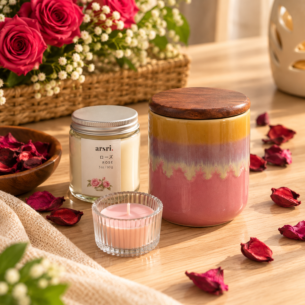 ARSRI Tranquillité Scented Candle & Ceramic Jar Gift Set | 3 Pieces